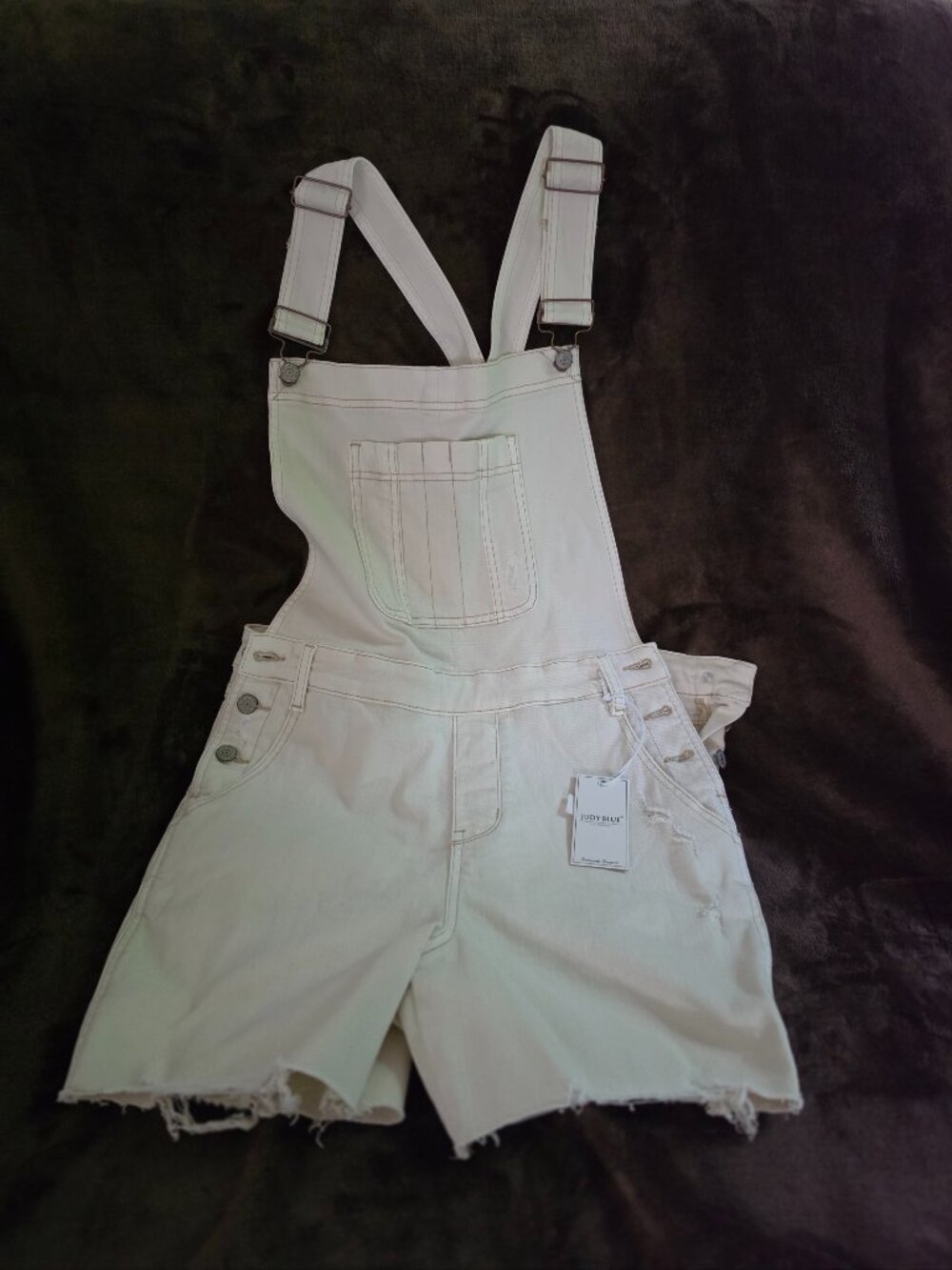 Judy Blue Ecru Denim Shortalls NWT